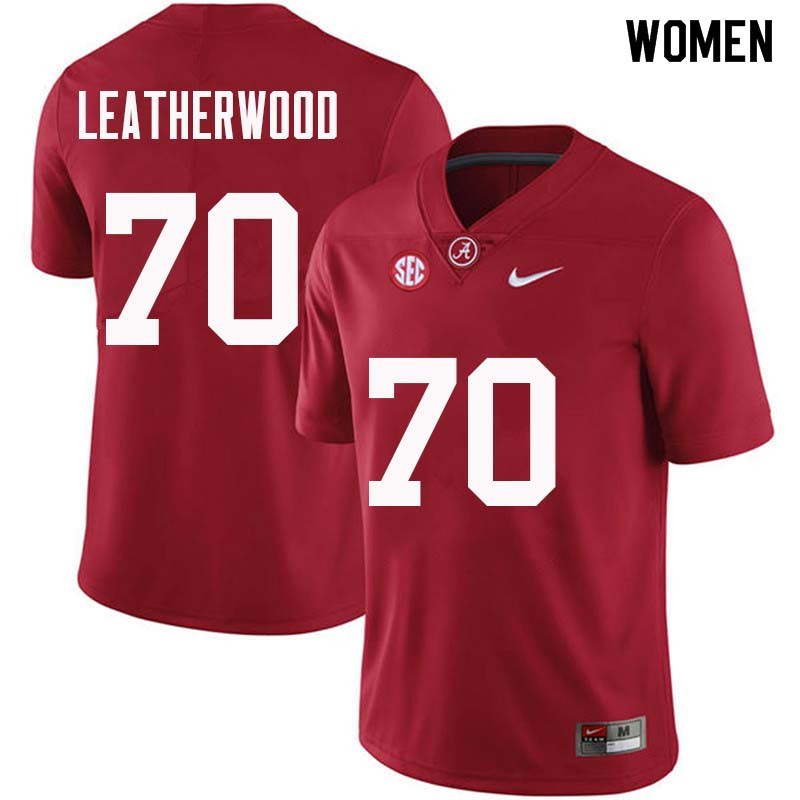 Women #70 Alex Leatherwood Alabama Crimson Tide College Football Jerseys Sale-Crimson